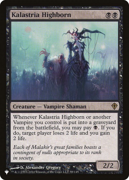 Kalastria Highborn (LIST-WWK-59) - The List