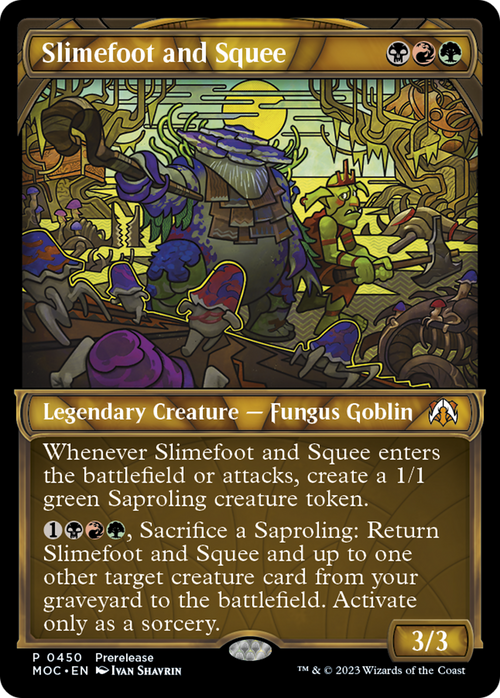 Slimefoot and Squee (Showcase) (PRE-450) - March of the Machine Commander: (Showcase) Foil