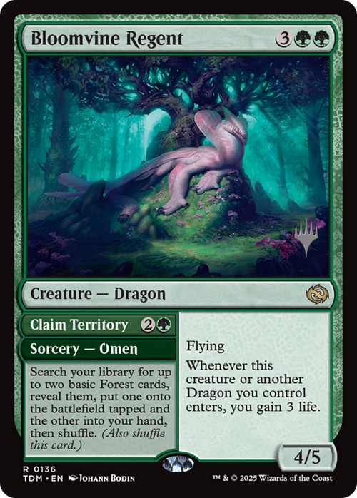 Bloomvine Regent // Claim Territory (PPTDM-136P) - Promo Pack: Tarkir: Dragonstorm