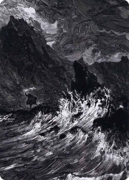 Island // Island (AMID-078) - Midnight Hunt Art Series (Borderless) Foil