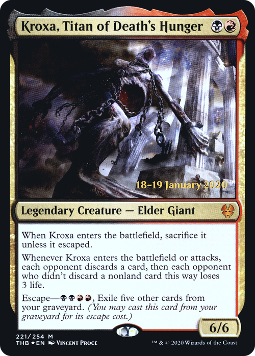 Kroxa, Titan of Death's Hunger (PRE-221S) - Theros Beyond Death Promos Foil