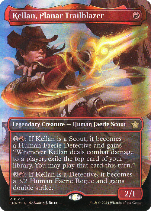 Kellan, Planar Trailblazer (Borderless) (Mana Foil) (FDN-392) - Foundations Foil