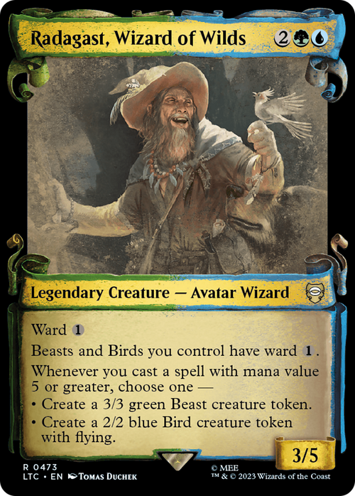 Radagast, Wizard of Wilds (Showcase Scrolls) (LTC-473) - Tales of Middle-earth Commander: (Showcase) Foil