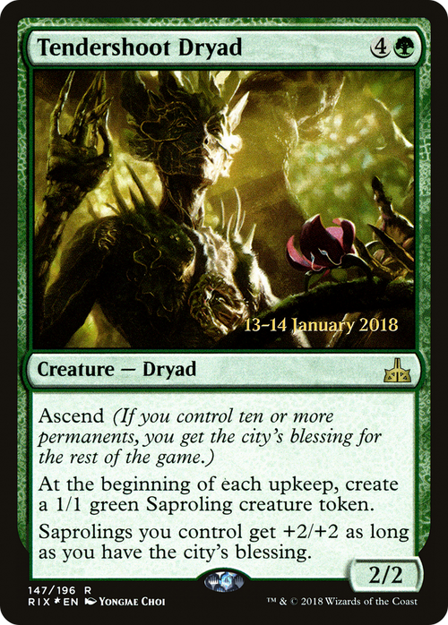 Tendershoot Dryad (PRE-147S) - Rivals of Ixalan Promos Foil