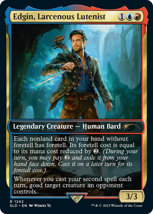 Edgin, Larcenous Lutenist (SLD-1242) - Secret Lair Drop / Edgin, Larcenous Lutenist Foil
