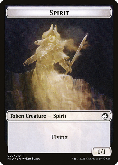 Spirit (TMID-002) - Innistrad: Midnight Hunt Tokens Foil