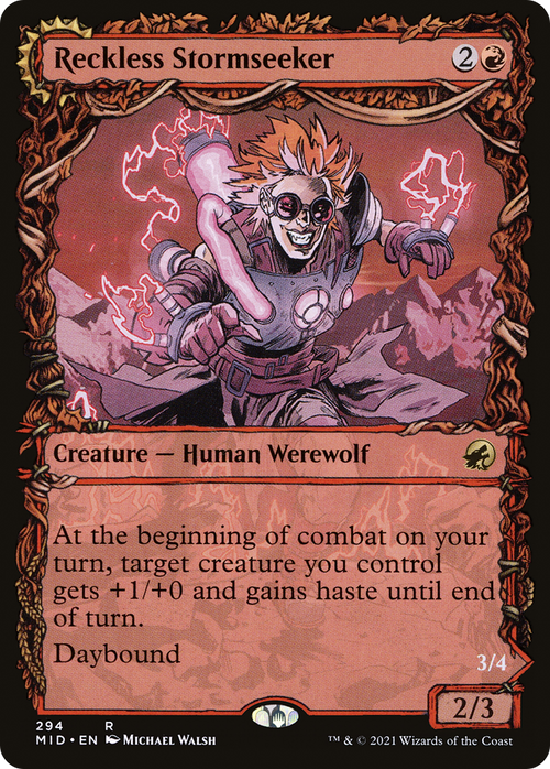Reckless Stormseeker (Showcase) (MID-294) - Innistrad: Midnight Hunt: (Showcase, Double Faced Transform) Foil