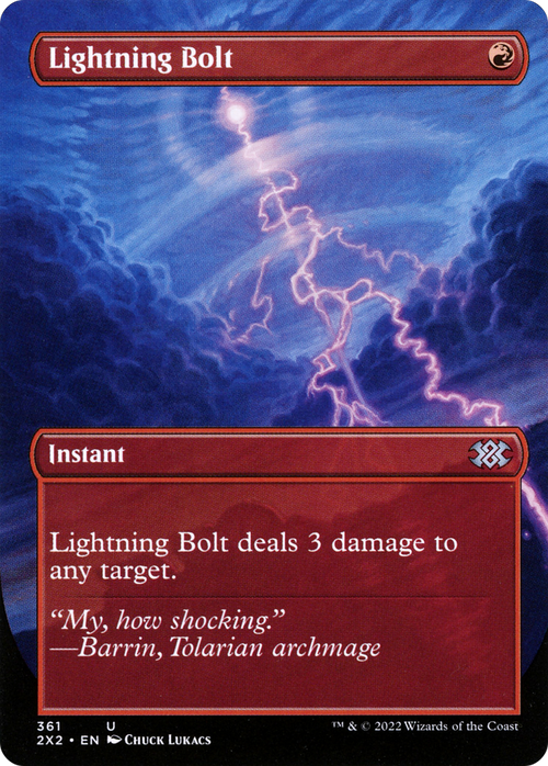 Lightning Bolt (Borderless) (2X2-361) - Double Masters 2022 Foil