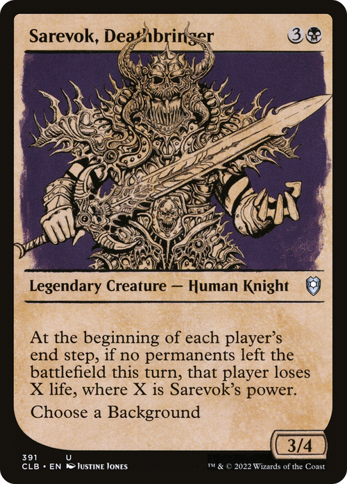 Sarevok, Deathbringer (Showcase) (CLB-391) - Commander Legends: Battle for Baldur's Gate: (Showcase) Foil