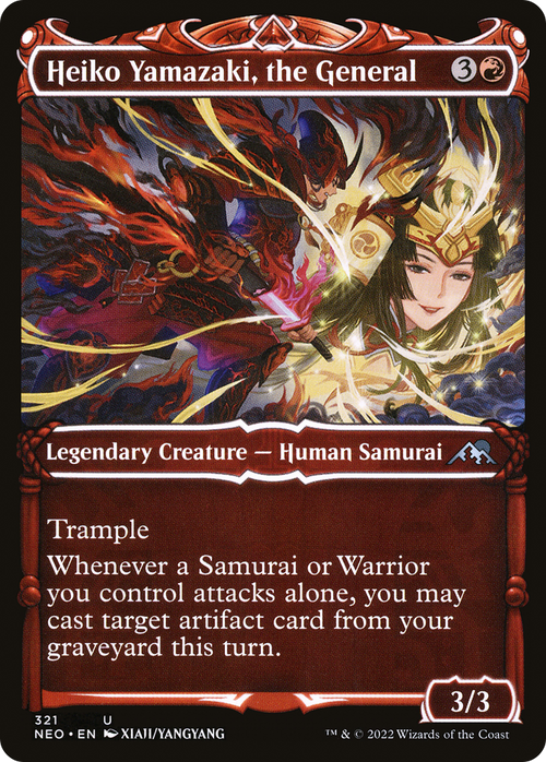 Heiko Yamazaki, the General (Showcase) (NEO-321) - Kamigawa: Neon Dynasty: (Showcase) Foil
