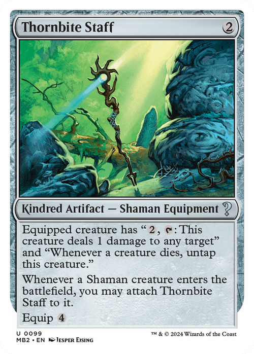 Thornbite Staff (White Border) (MB2-099) - Mystery Booster 2