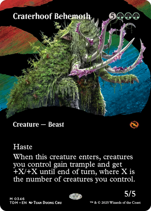 Craterhoof Behemoth (Borderless) (TDM-346) - Tarkir: Dragonstorm: (Showcase)