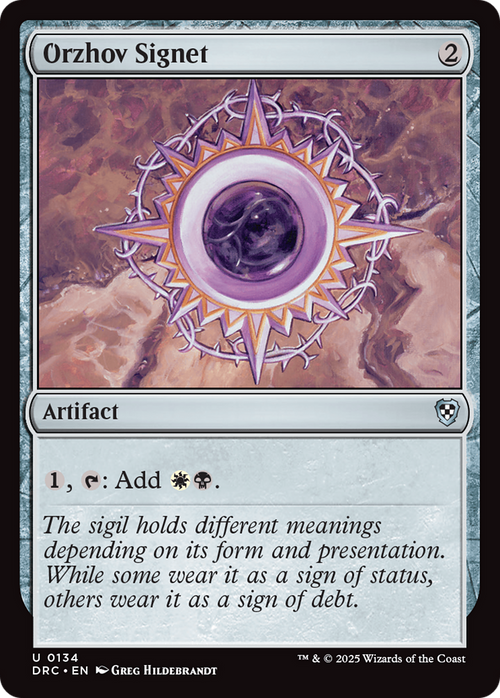 Orzhov Signet (DRC-134) - Commander: Aetherdrift