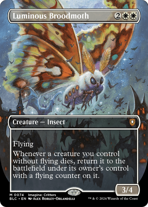 Luminous Broodmoth (Borderless) (BLC-074) - Bloomburrow Commander Foil