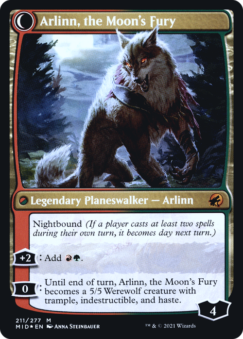 Arlinn, the Pack's Hope (PRE-211S) - Innistrad: Midnight Hunt Promos: (Double Faced Transform) Foil