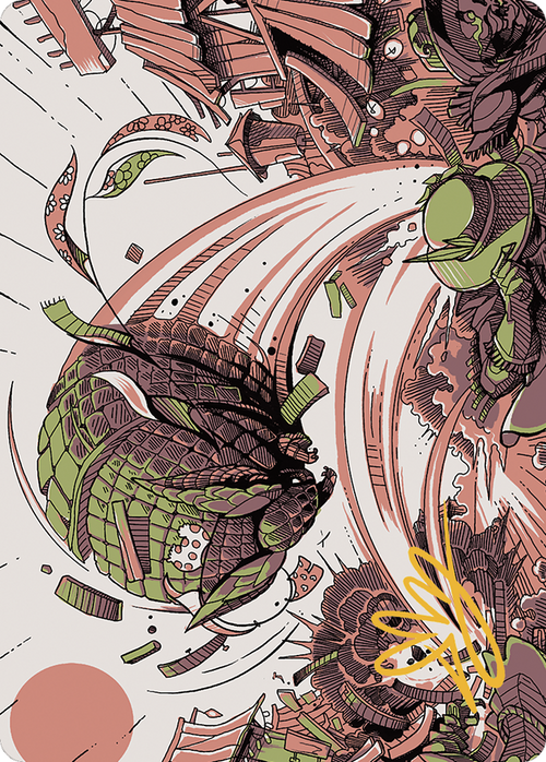 Savage Smash // Savage Smash (AOTJ-047) - Outlaws of Thunder Junction Art Series (Borderless)