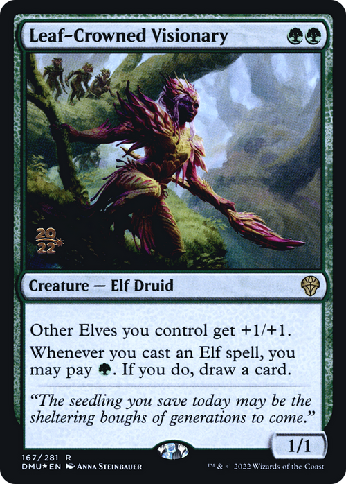 Leaf-Crowned Visionary (PRE-167) - Dominaria United Promos Foil