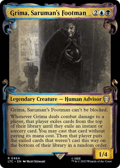 Grima, Saruman's Footman (Showcase Scrolls) (LTC-464) - Tales of Middle-earth Commander: (Showcase) Foil