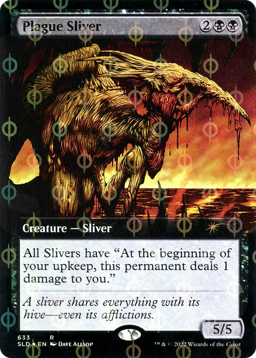 Plague Sliver (Extended Art) (Step-and-Compleat Foil) (SLD-633) - Secret Lair Drop: (Extended Art) Foil