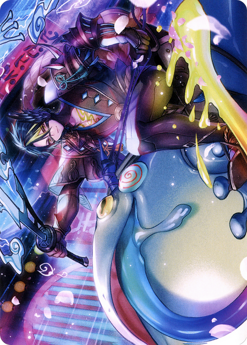 Tatsunari, Toad Rider // Tatsunari, Toad Rider (ANEO-060) - Neon Dynasty Art Series (Borderless) Foil