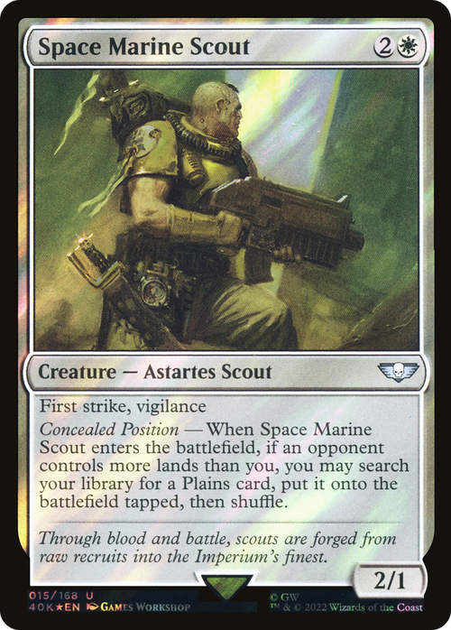 Space Marine Scout (Surge Foil) (40K-015) - Warhammer 40,000 Commander Foil