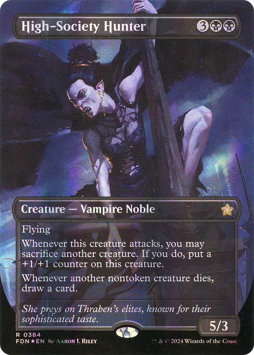High-Society Hunter (Borderless) (Mana Foil) (FDN-384) - Foundations Foil