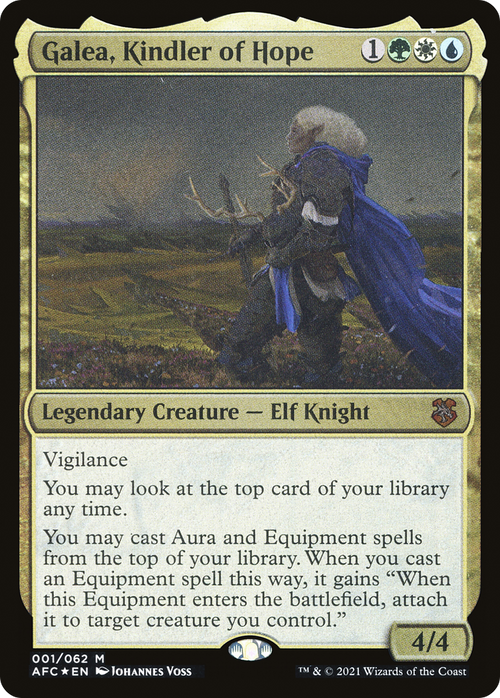 Galea, Kindler of Hope (Display Commander) - Thick Stock (AFC-001) - Forgotten Realms Commander Display Commanders Etched Foil