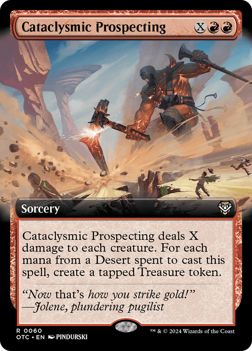 Cataclysmic Prospecting (Extended Art) (OTC-060) - Outlaws of Thunder Junction Commander: (Extended Art)