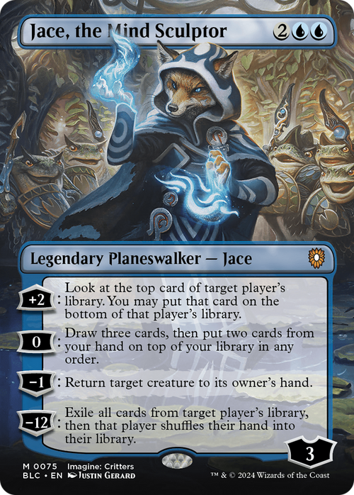 Jace, the Mind Sculptor (Borderless) (BLC-075) - Bloomburrow Commander Foil