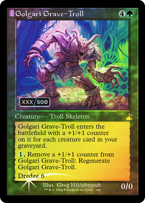 Golgari Grave-Troll (Retro Frame) (Serial Numbered) (RVR-348) - Ravnica Remastered: (tombstone) Foil