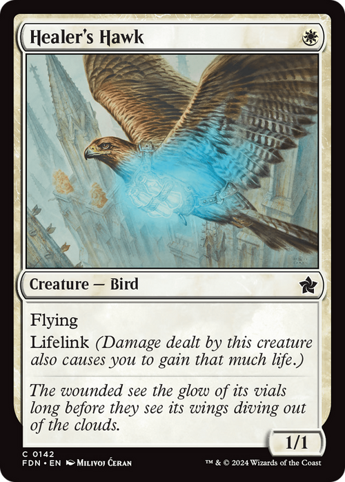Healer's Hawk (0142) (FDN-142) - Foundations Foil