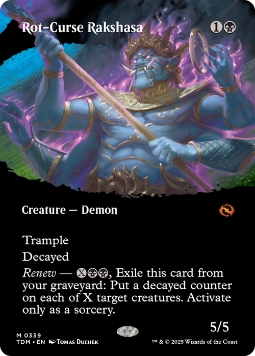 Rot-Curse Rakshasa (Borderless) (TDM-339) - Tarkir: Dragonstorm: (Showcase)
