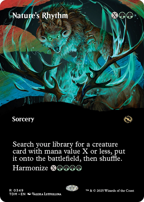 Nature's Rhythm (Borderless) (TDM-349) - Tarkir: Dragonstorm: (Showcase) Foil