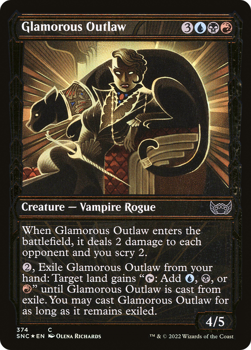 Glamorous Outlaw (Gilded Foil) (SNC-374) - Streets of New Capenna: (Showcase) Foil