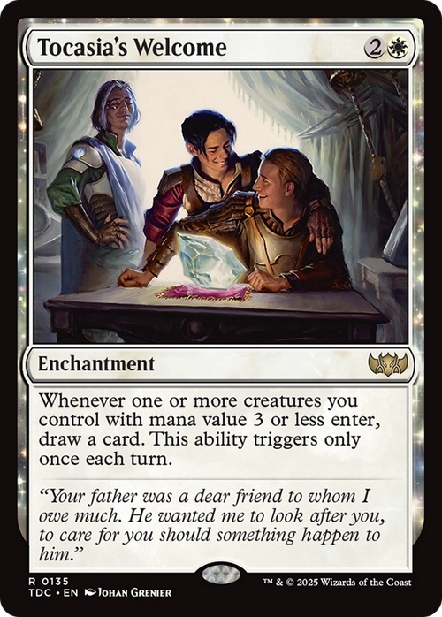 Tocasia's Welcome (TDC-135) - Commander: Tarkir: Dragonstorm: (enchantment)