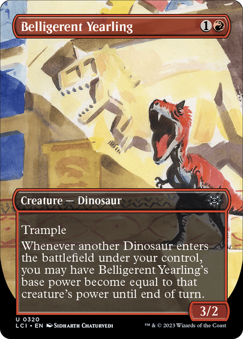 Belligerent Yearling (Borderless) (LCI-320) - The Lost Caverns of Ixalan Foil