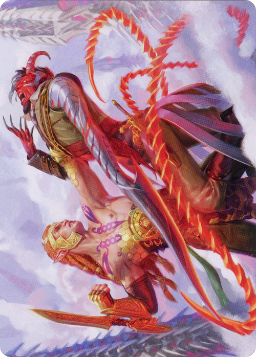 Tyvar's Stand // Tyvar's Stand (AONE-043) - Phyrexia: All Will Be One Art Series (Borderless)