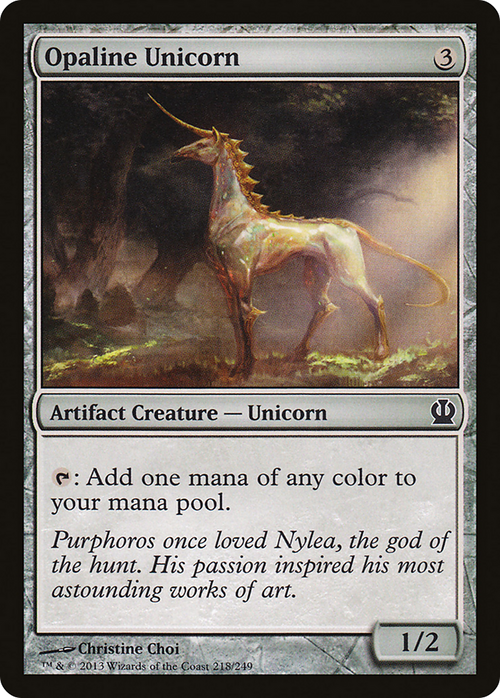 Opaline Unicorn (THS-218) - Theros Foil