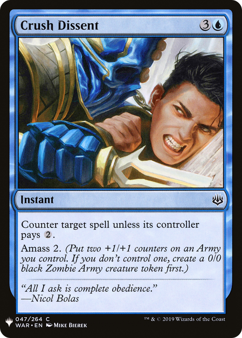 Crush Dissent (LIST-WAR-47) - The List