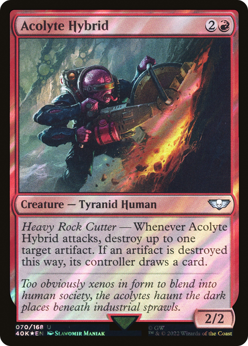 Acolyte Hybrid (Surge Foil) (40K-070) - Warhammer 40,000 Commander Foil
