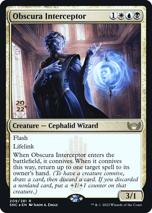 Obscura Interceptor (PRE-209) - Streets of New Capenna Promos Foil