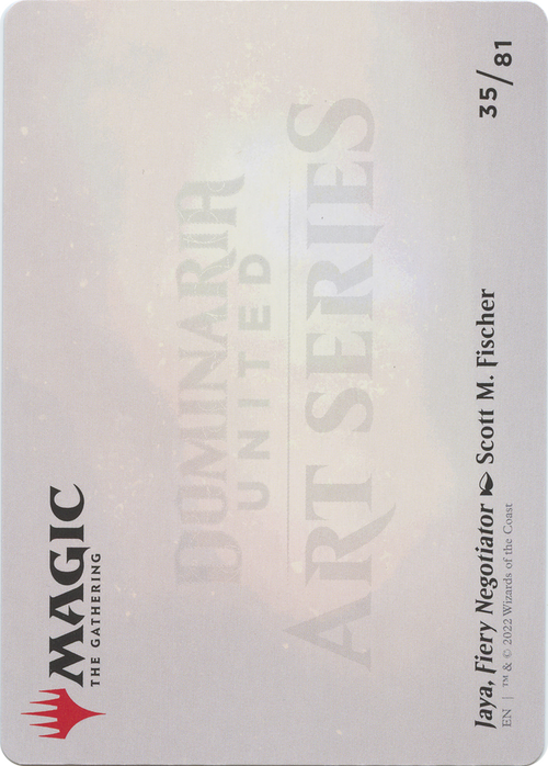Jaya, Fiery Negotiator // Jaya, Fiery Negotiator (ADMU-035) - Dominaria United Art Series (Borderless) Foil