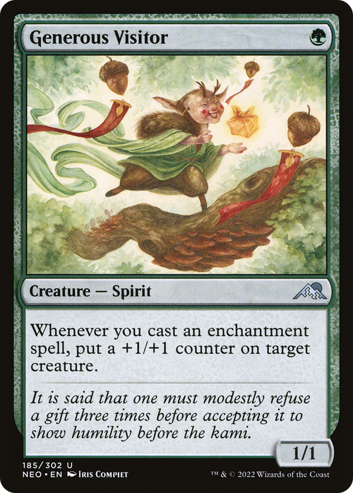 Generous Visitor (NEO-185) - Kamigawa: Neon Dynasty Foil
