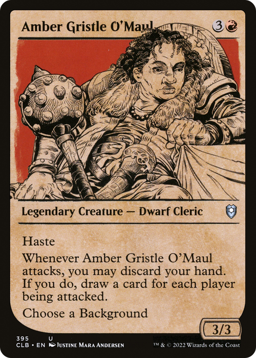 Amber Gristle O'Maul (Showcase) (CLB-395) - Commander Legends: Battle for Baldur's Gate: (Showcase) Foil