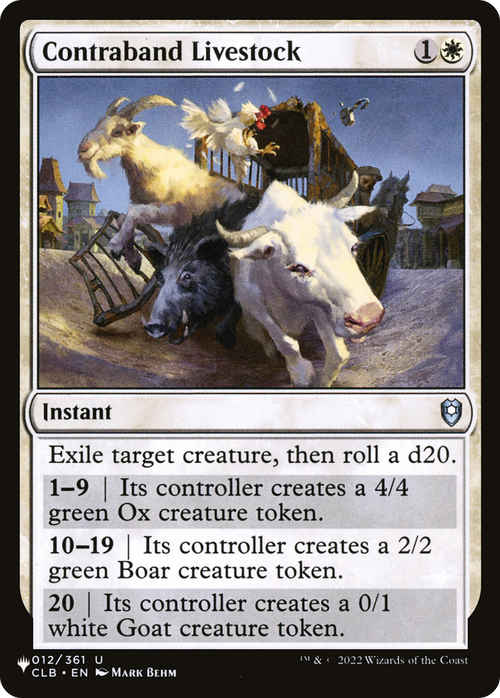 Contraband Livestock (LIST-012/361) - The List