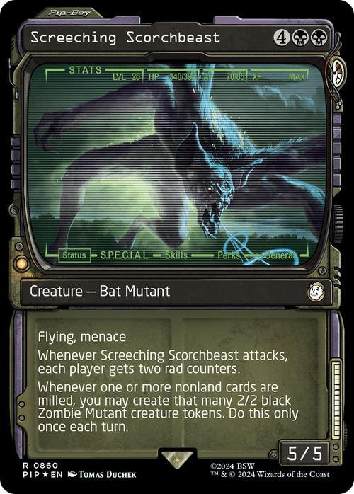 Screeching Scorchbeast (Showcase) (Surge Foil) (PIP-860) - Fallout: (Showcase) Foil