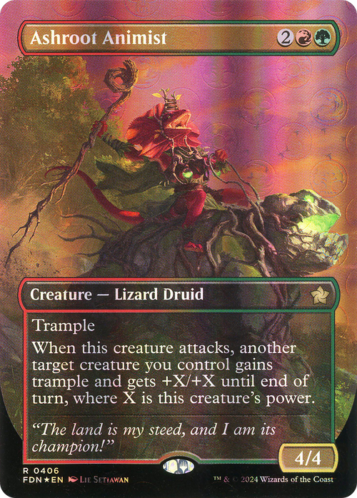 Ashroot Animist (Borderless) (Mana Foil) (FDN-406) - Foundations Foil