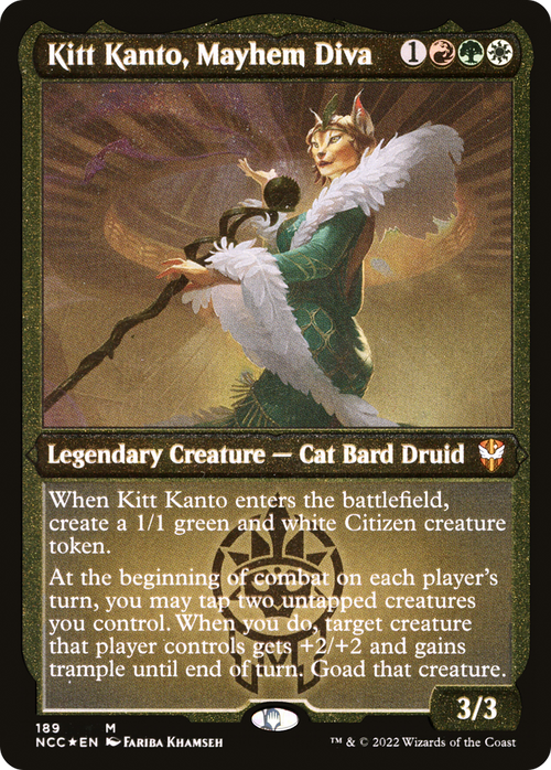 Kitt Kanto, Mayhem Diva (Display Commander) - Thick Stock (NCC-189) - New Capenna Commander Foil