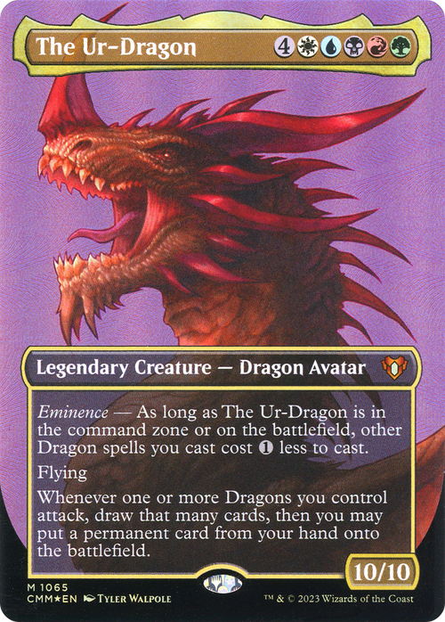 The Ur-Dragon (Textured Foil) (CMM-1065) - Commander Masters (Borderless) Foil