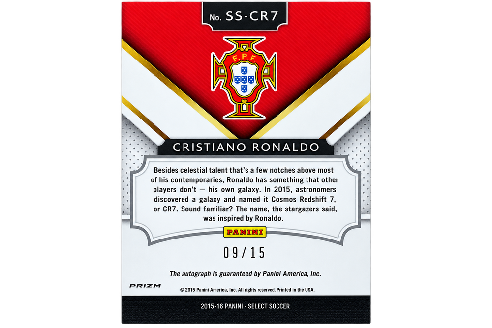 2015-16 Panini Select Soccer – Select Signatures Cristiano Ronaldo #SS-CR7